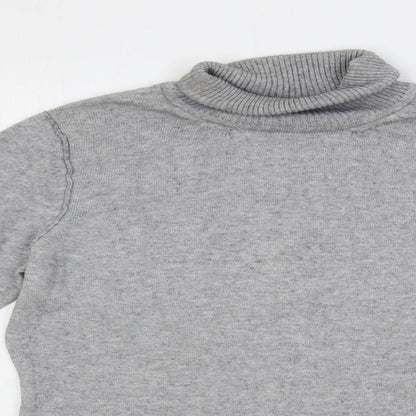 RAG Woman Womens Grey Roll Neck Cotton Pullover Jumper Size 14