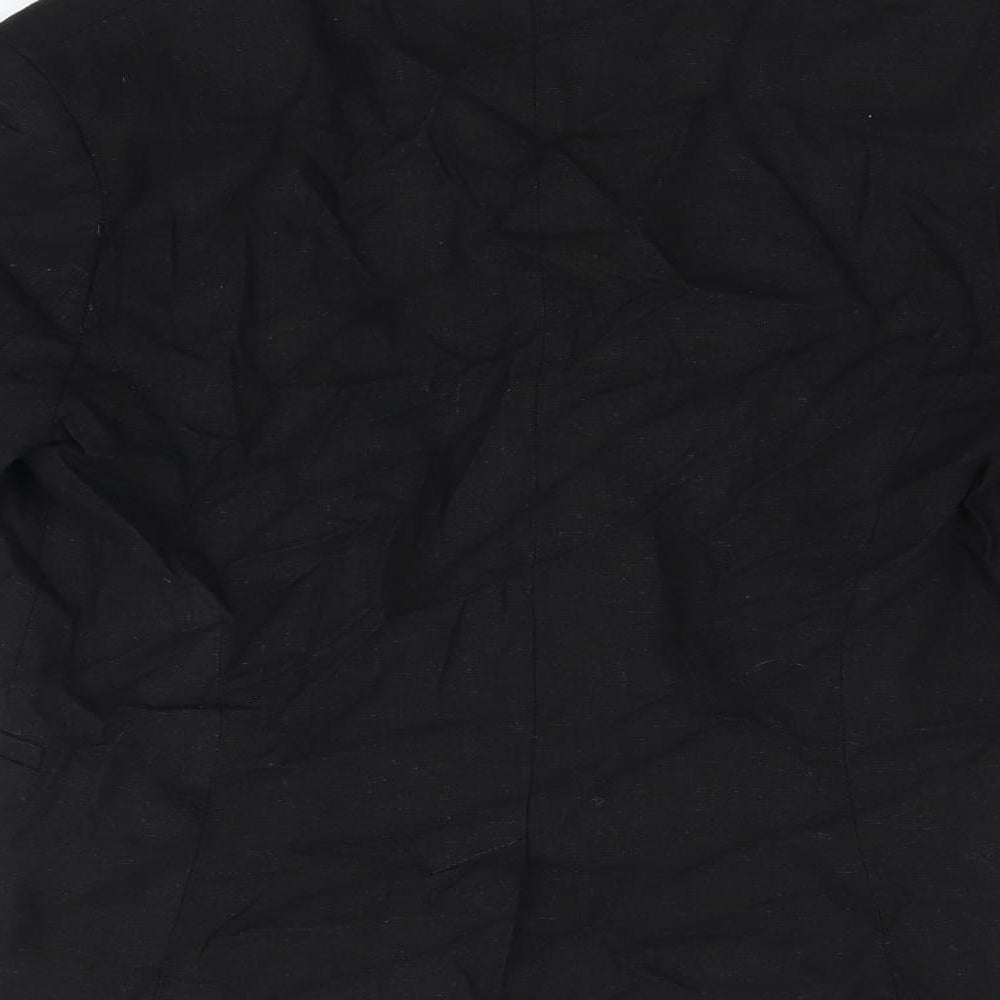 ASOS Womens Black Linen Jacket Blazer Size 10