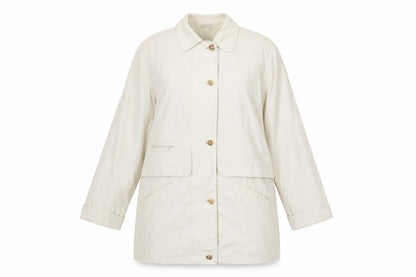 Variations Womens Beige Overcoat Coat Size 12 Zip
