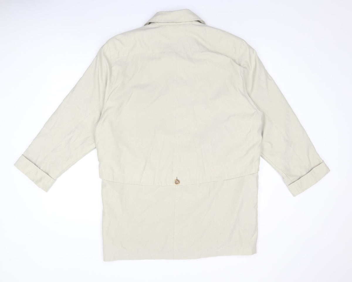 Variations Womens Beige Overcoat Coat Size 12 Zip