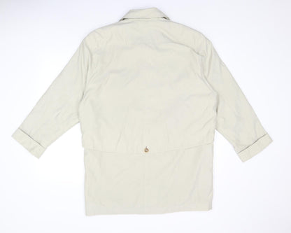 Variations Womens Beige Overcoat Coat Size 12 Zip