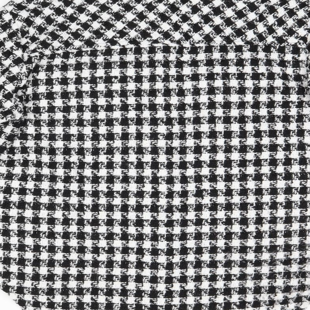 Cameo Rose Womens Black Geometric Polyester Basic Button-Up Size S Collared