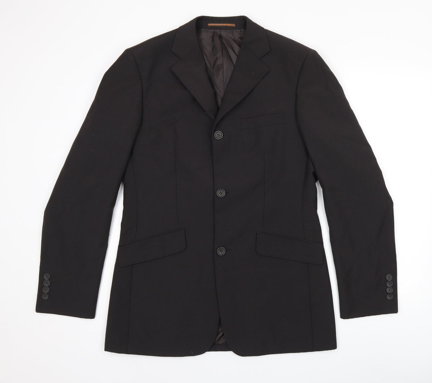 Mens UK Size 38 Topman Regular Black Suit Jacket