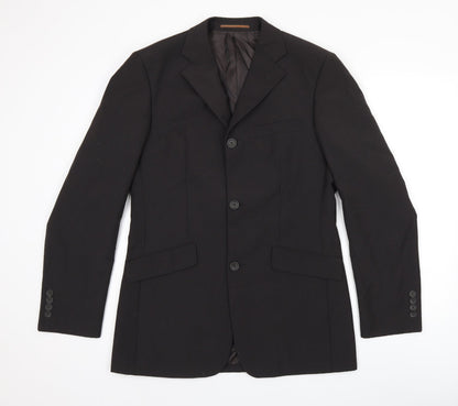 Mens UK Size 38 Topman Regular Black Suit Jacket