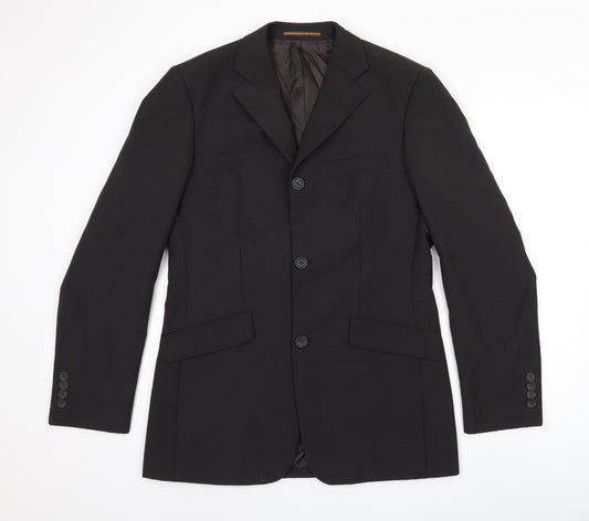 Mens UK Size 38 Topman Regular Black Suit Jacket