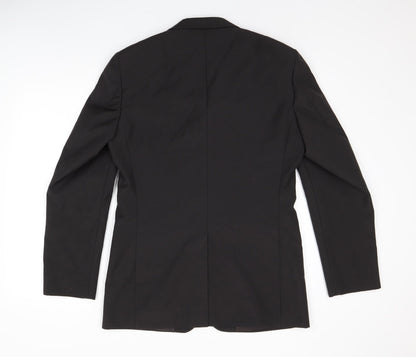 Mens UK Size 38 Topman Regular Black Suit Jacket