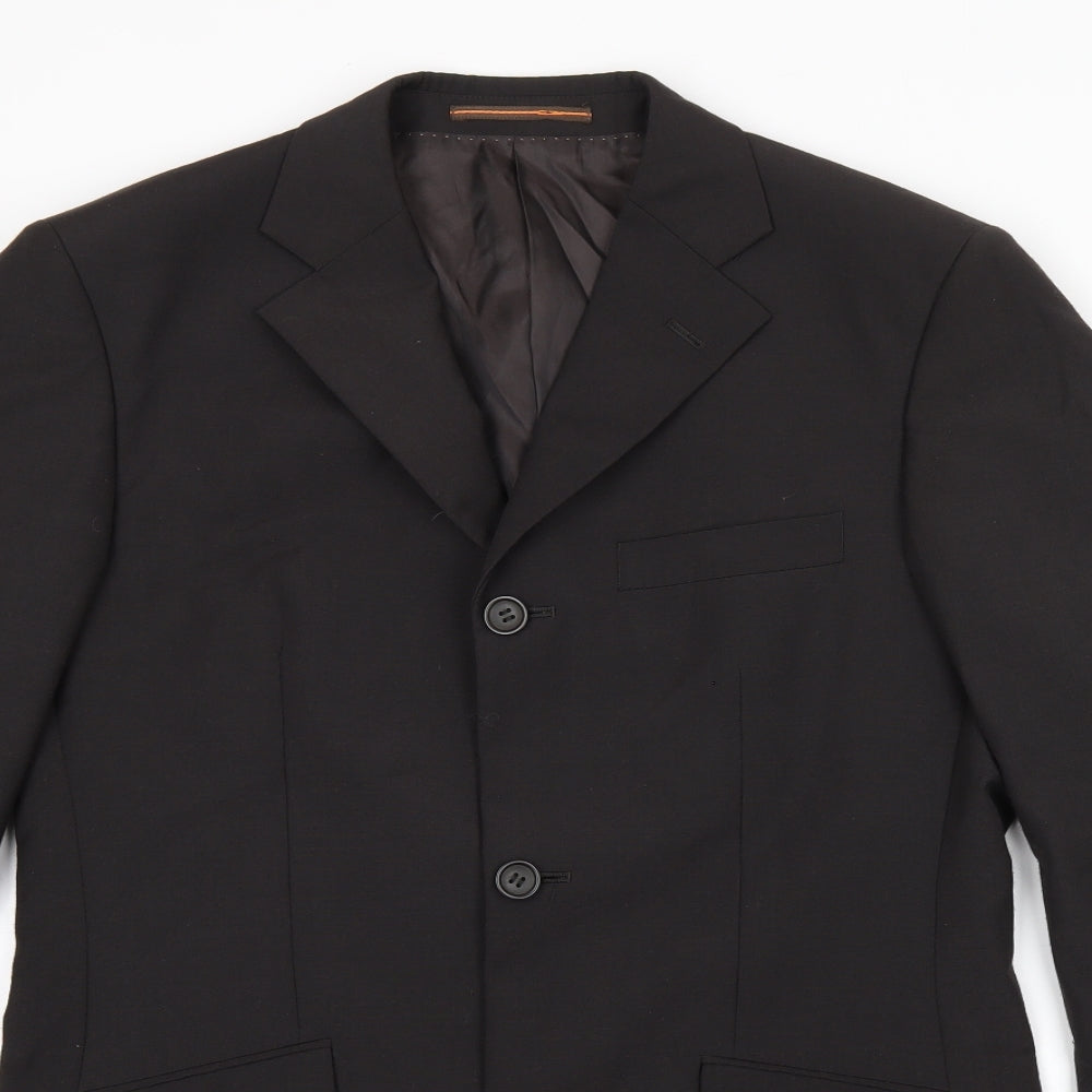 Mens UK Size 38 Topman Regular Black Suit Jacket