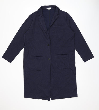 Global Work Womens Blue Overcoat Coat Size M Button
