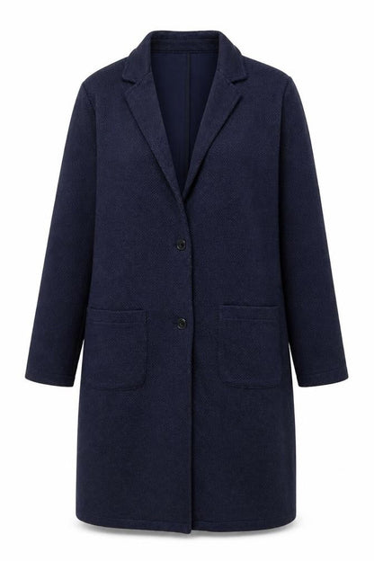 Global Work Womens Blue Overcoat Coat Size M Button