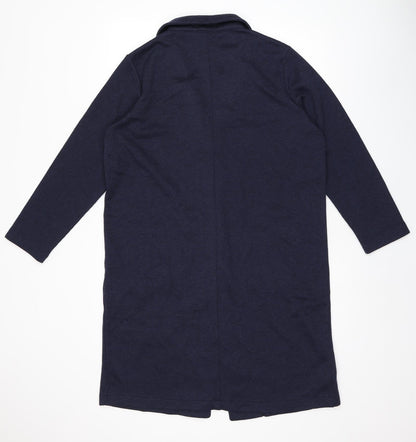 Global Work Womens Blue Overcoat Coat Size M Button