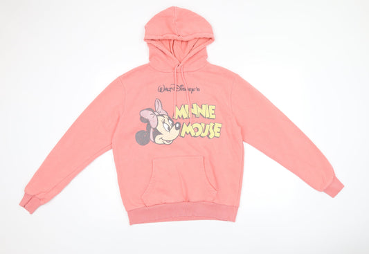 Womens UK Size S Disney Pink Pullover Hoodie