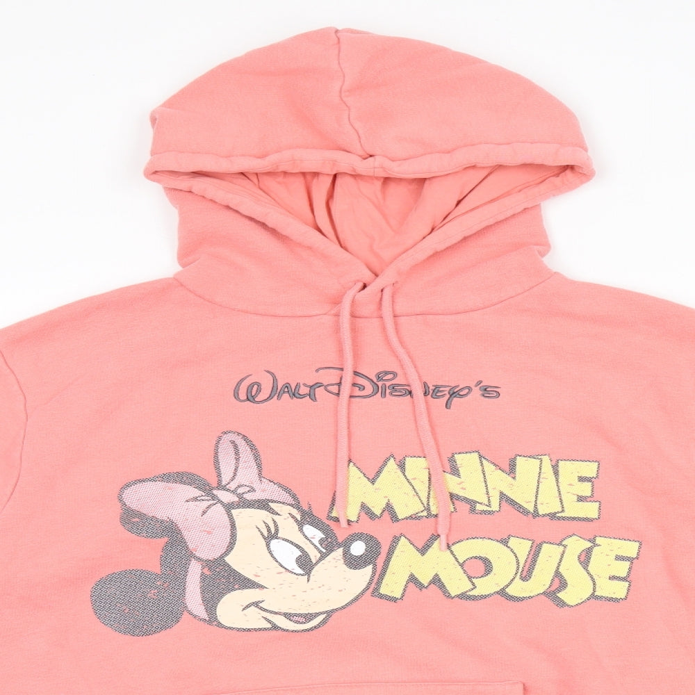 Womens UK Size S Disney Pink Pullover Hoodie