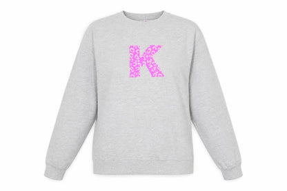 Neon Marl Womens Grey Cotton Pullover Sweatshirt Size XL Pullover - Animal Print Neon Graphic