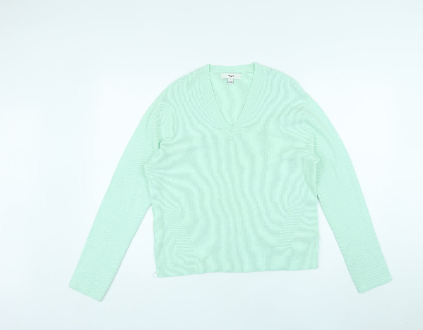 Womens UK Size S Marks and Spencer Green Pullover Jumper
