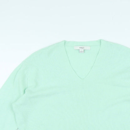 Womens UK Size S Marks and Spencer Green Pullover Jumper