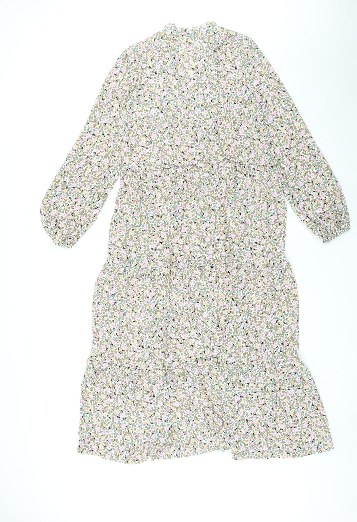 Marks and Spencer Womens Multicoloured Floral Polyester Maxi Size 8 Mock Neck Pullover