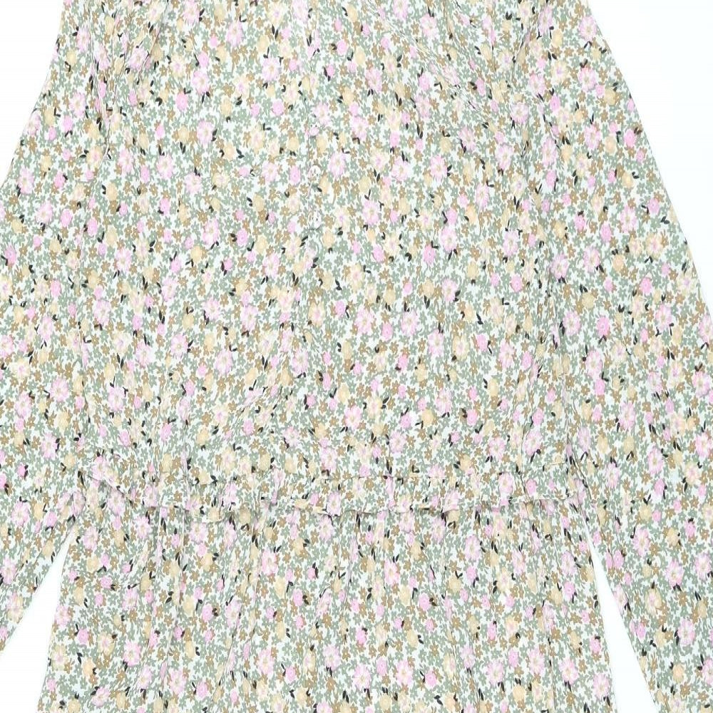 Marks and Spencer Womens Multicoloured Floral Polyester Maxi Size 8 Mock Neck Pullover