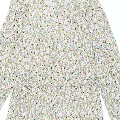 Marks and Spencer Womens Multicoloured Floral Polyester Maxi Size 8 Mock Neck Pullover