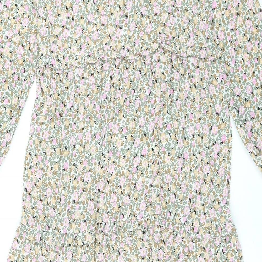 Marks and Spencer Womens Multicoloured Floral Polyester Maxi Size 8 Mock Neck Pullover