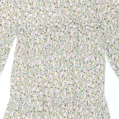 Marks and Spencer Womens Multicoloured Floral Polyester Maxi Size 8 Mock Neck Pullover