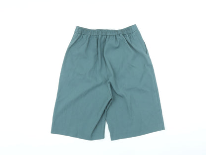 Marks and Spencer Womens Green Polyester Paperbag Shorts Size 6 L9 in Regular Zip