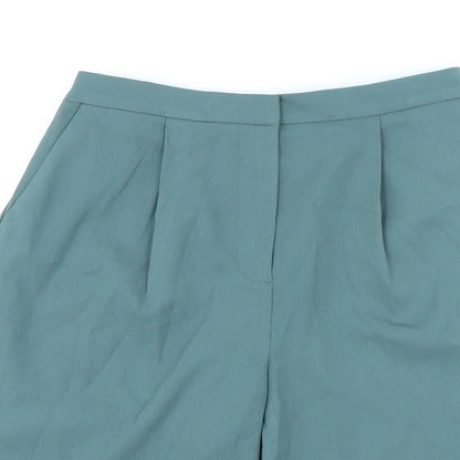 Marks and Spencer Womens Green Polyester Paperbag Shorts Size 6 L9 in Regular Zip