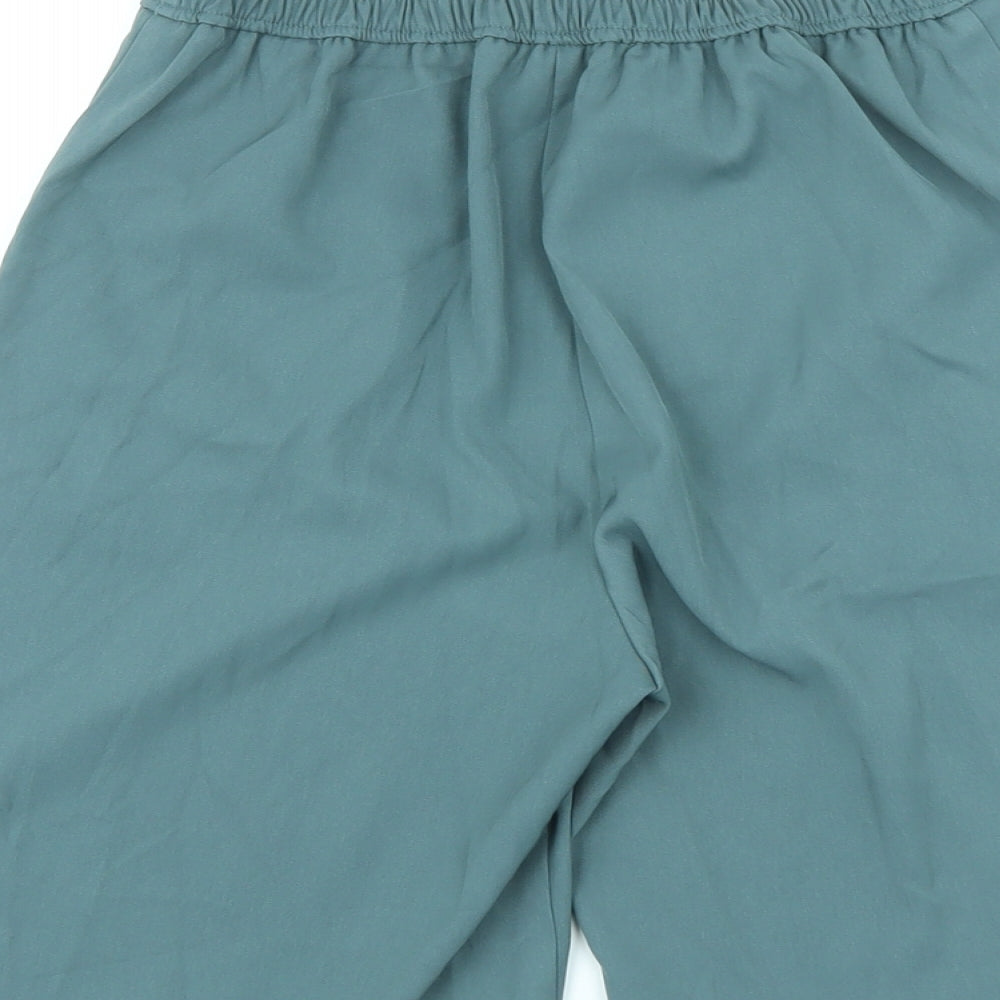 Marks and Spencer Womens Green Polyester Paperbag Shorts Size 6 L9 in Regular Zip