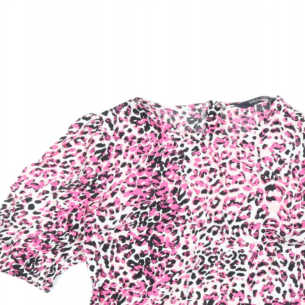 Womens UK Size 6 Marks and Spencer Pink Basic Blouse