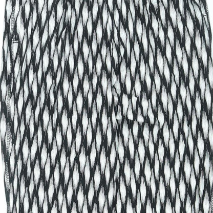Marks and Spencer Womens Black Geometric Viscose Sweatpants Trousers Size 8 L25 in Regular