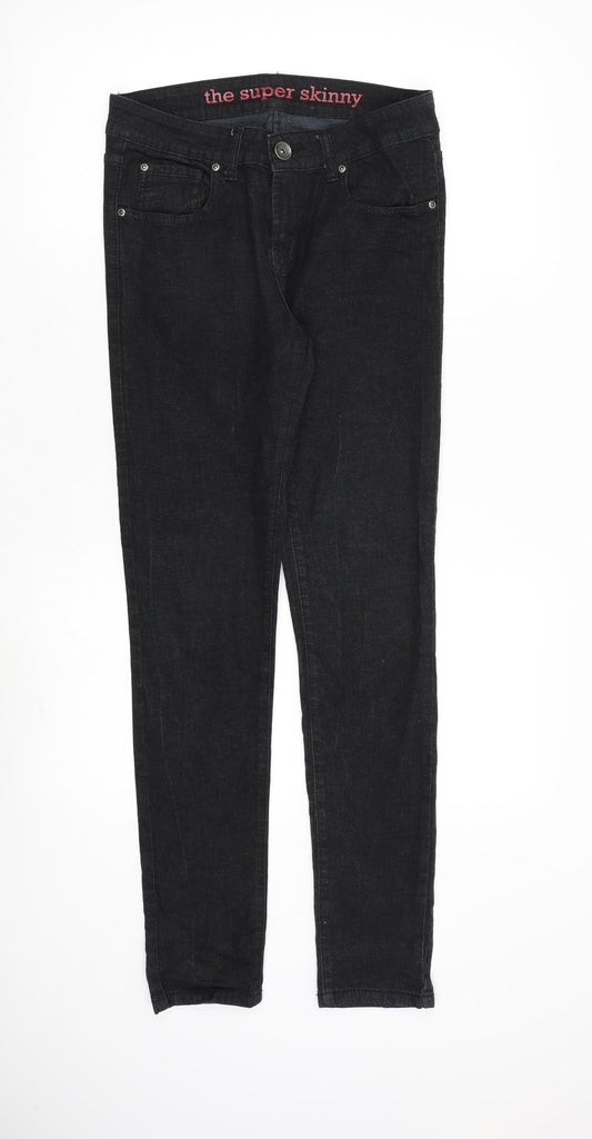 Falmer Womens Black Cotton Skinny Jeans Size 12 L30 in Regular Zip