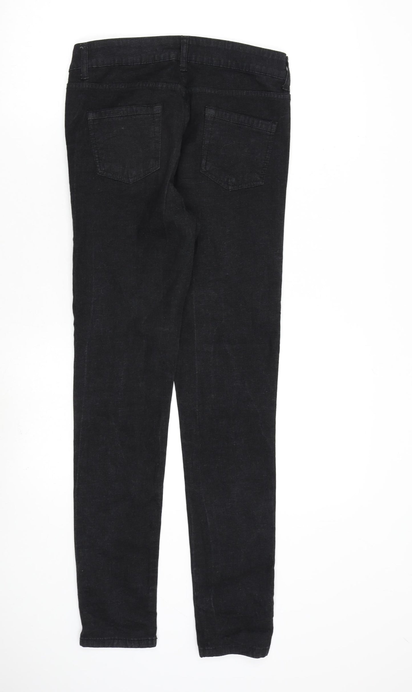 Falmer Womens Black Cotton Skinny Jeans Size 12 L30 in Regular Zip