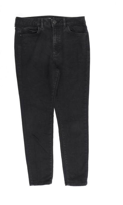 Autograph Womens Black Cotton Skinny Jeans Size 12 L28 in Regular Zip