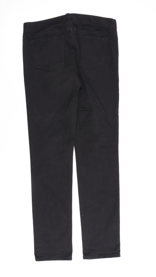 Gap Womens Black Cotton Straight Jeans Size 26 in L30 in Regular Zip