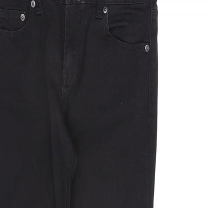 Gap Womens Black Cotton Straight Jeans Size 26 in L30 in Regular Zip