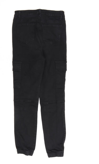 Estee Brown Womens Black Cotton Straight Jeans Size S L25 in Regular Zip
