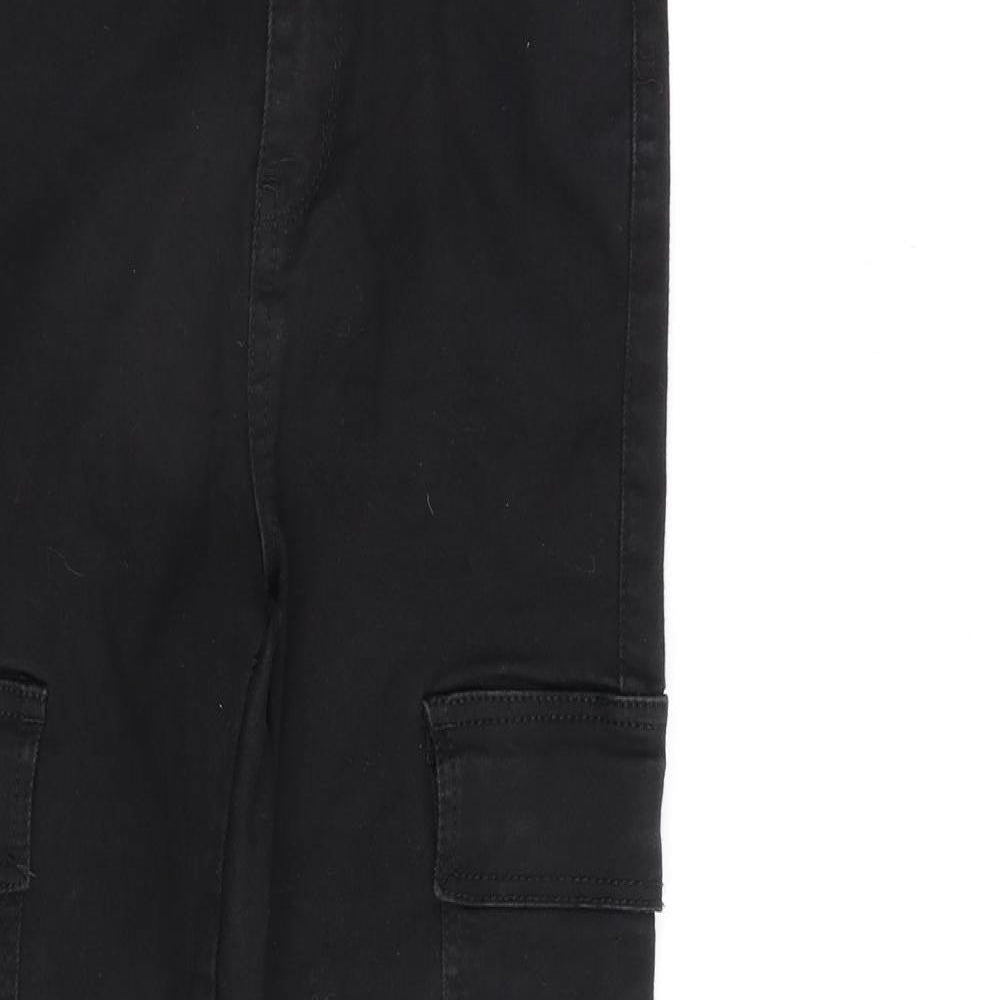 Estee Brown Womens Black Cotton Straight Jeans Size S L25 in Regular Zip