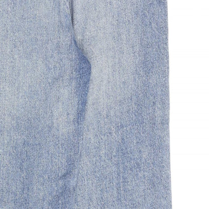 Miss Selfridge Womens Blue Cotton Straight Jeans Size 4 L26 in Regular Zip