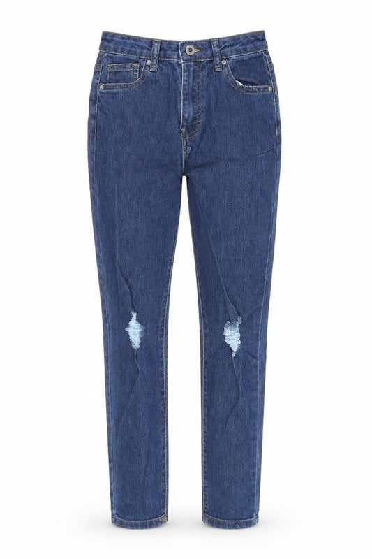 Womens UK Size 6 Boohoo Regular Fit Straight Blue Jeans