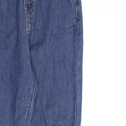 Boohoo Womens Blue Cotton Straight Jeans Size 6 L26 in Regular Zip