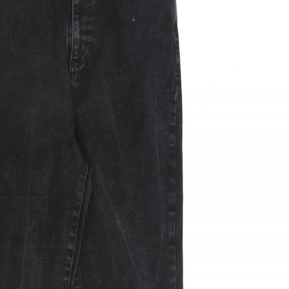 ASOS Womens Black Cotton Flared Jeans Size 30 in L32 in Regular Zip
