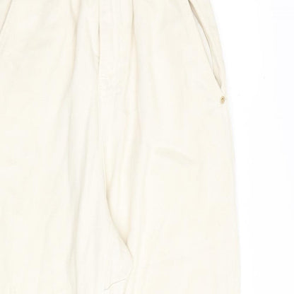 Zara Womens Beige Cotton Straight Jeans Size 4 L28 in Regular Zip