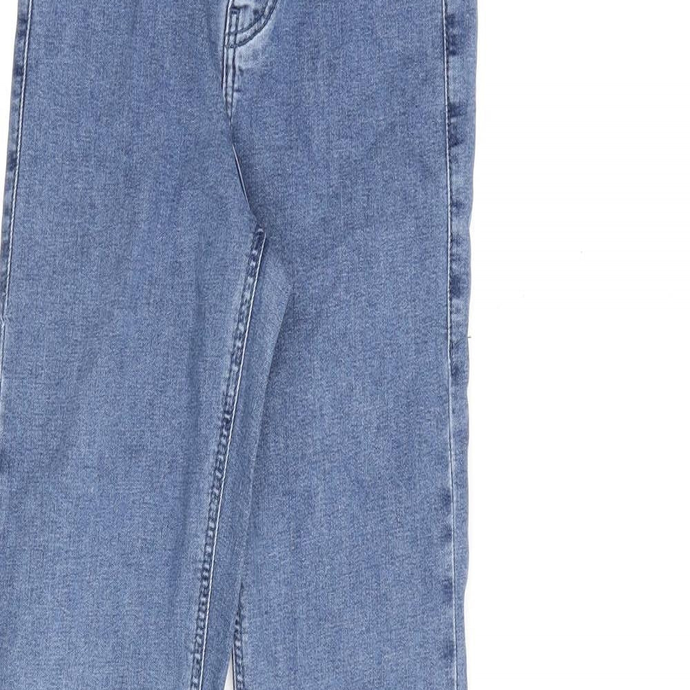 Topshop Womens Blue Cotton Flared Jeans Size 25 in L35 in Regular Zip