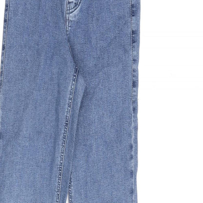 Topshop Womens Blue Cotton Flared Jeans Size 25 in L35 in Regular Zip