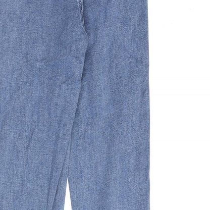 Topshop Womens Blue Cotton Flared Jeans Size 25 in L35 in Regular Zip