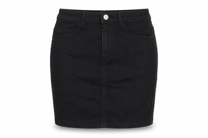 Missguided Womens Black Cotton A-Line Skirt Size 8 Zip