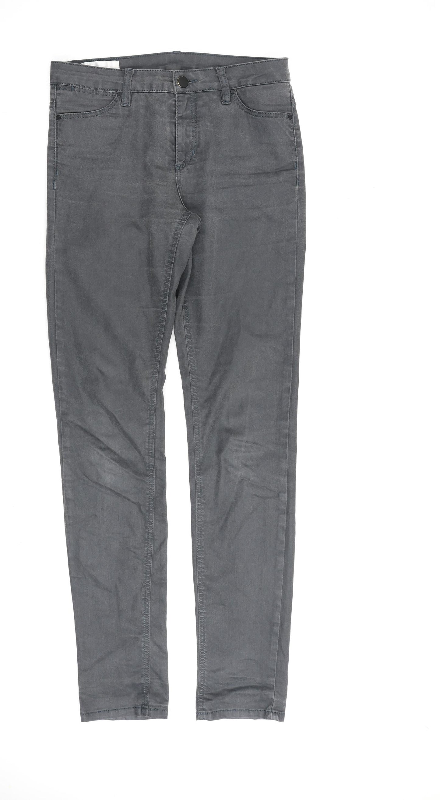 Inwear Womens Grey Cotton Straight Jeans Size 28 in L31 in Regular Zip