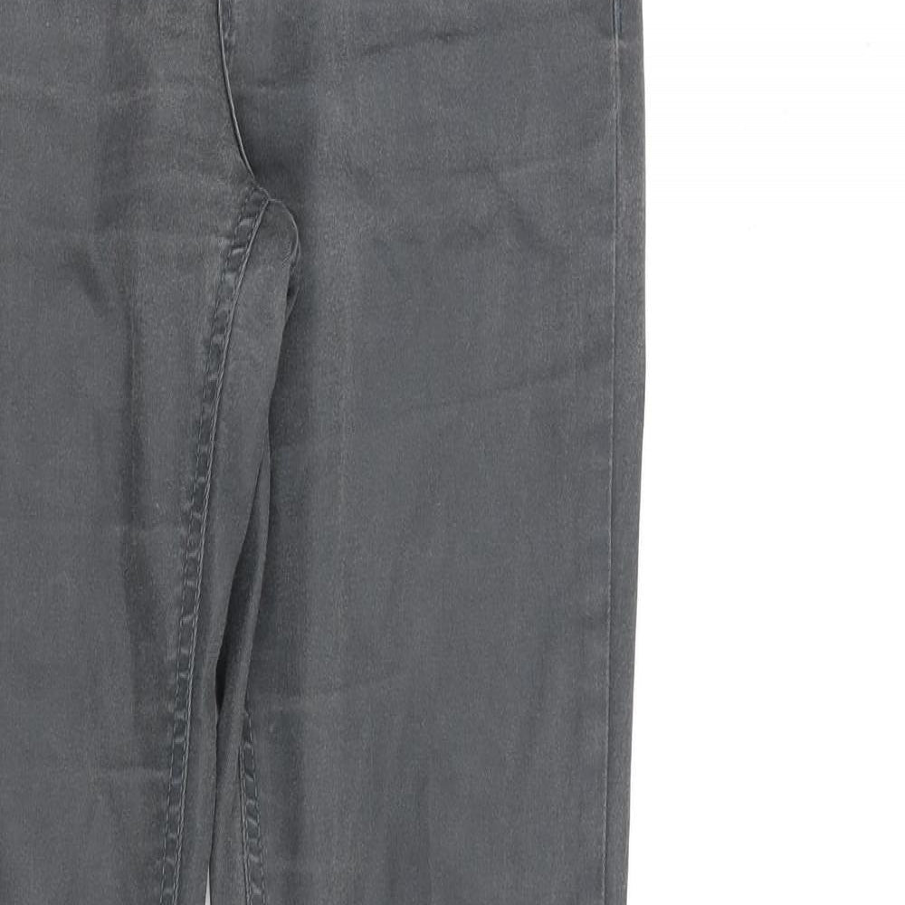 Inwear Womens Grey Cotton Straight Jeans Size 28 in L31 in Regular Zip