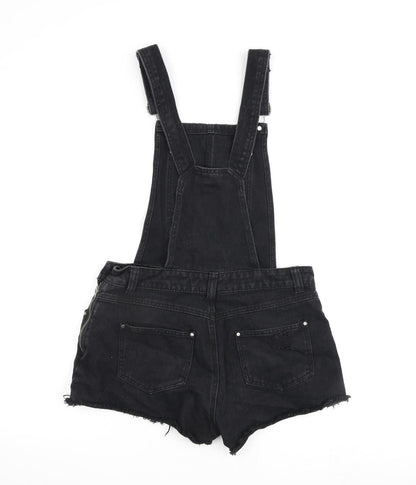 Select Womens Black 100% Cotton Dungaree One-Piece Size 10 Buckle