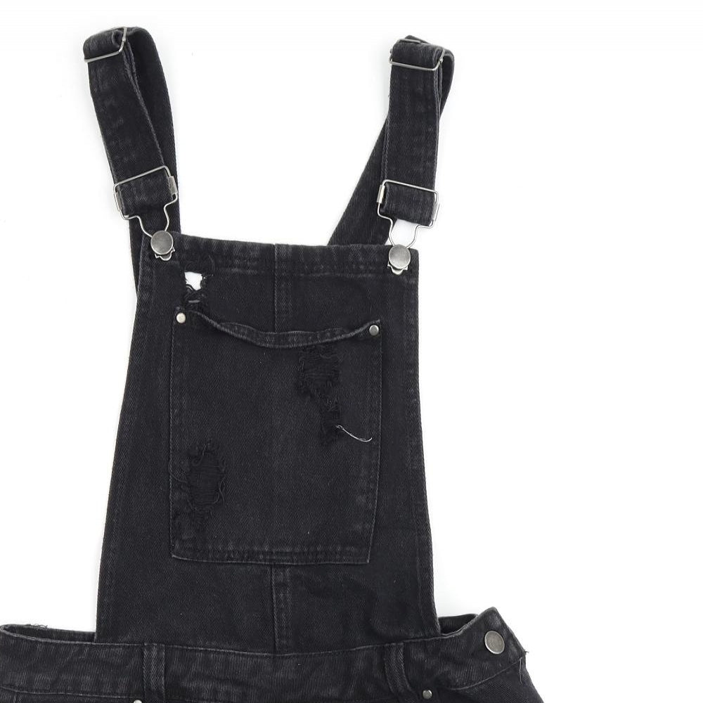 Select Womens Black 100% Cotton Dungaree One-Piece Size 10 Buckle