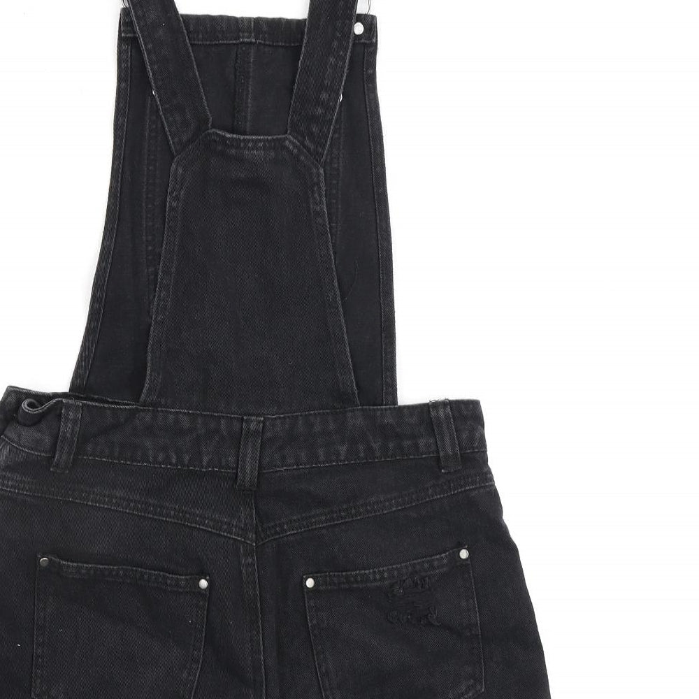 Select Womens Black 100% Cotton Dungaree One-Piece Size 10 Buckle